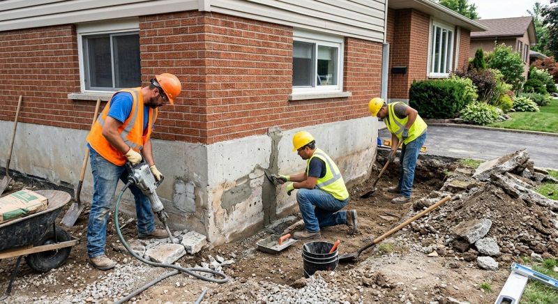 Our team working on Foundation Repair projects in Boynton Beach, FL